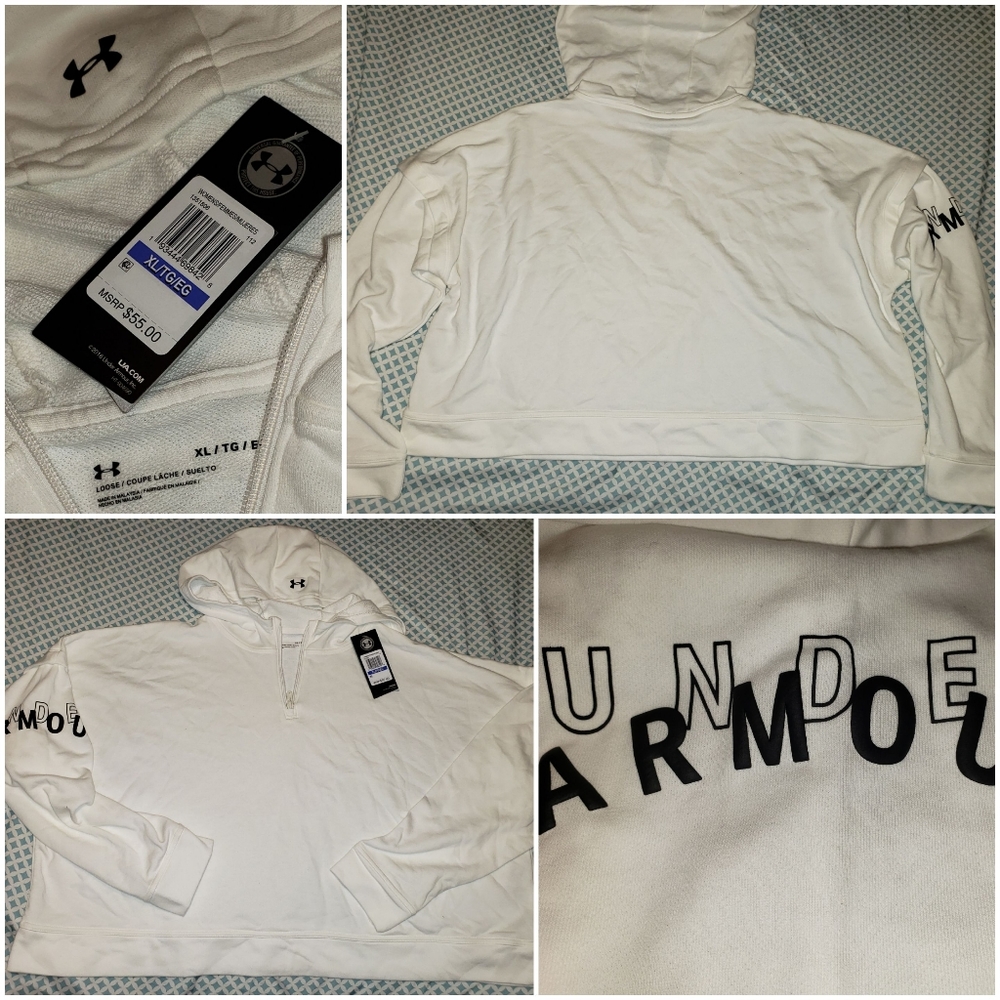 Women's UNDER ARMOUR Partial Zip Hoodie Sz XL-GROOVY LOOSE FIT- NWT $55